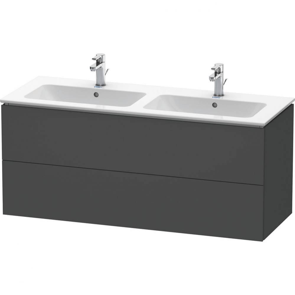 Duravit L-Cube 50 3/4'' Wall Mount Two Drawer Single Vanity Cabinet in Matte Graphite, S