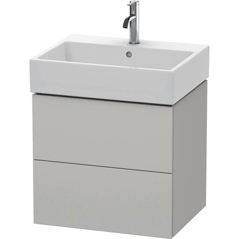 Duravit L-Cube 23'' Wall Mount Two Drawer Single Vanity Cabinet in Matte Concrete Gray,