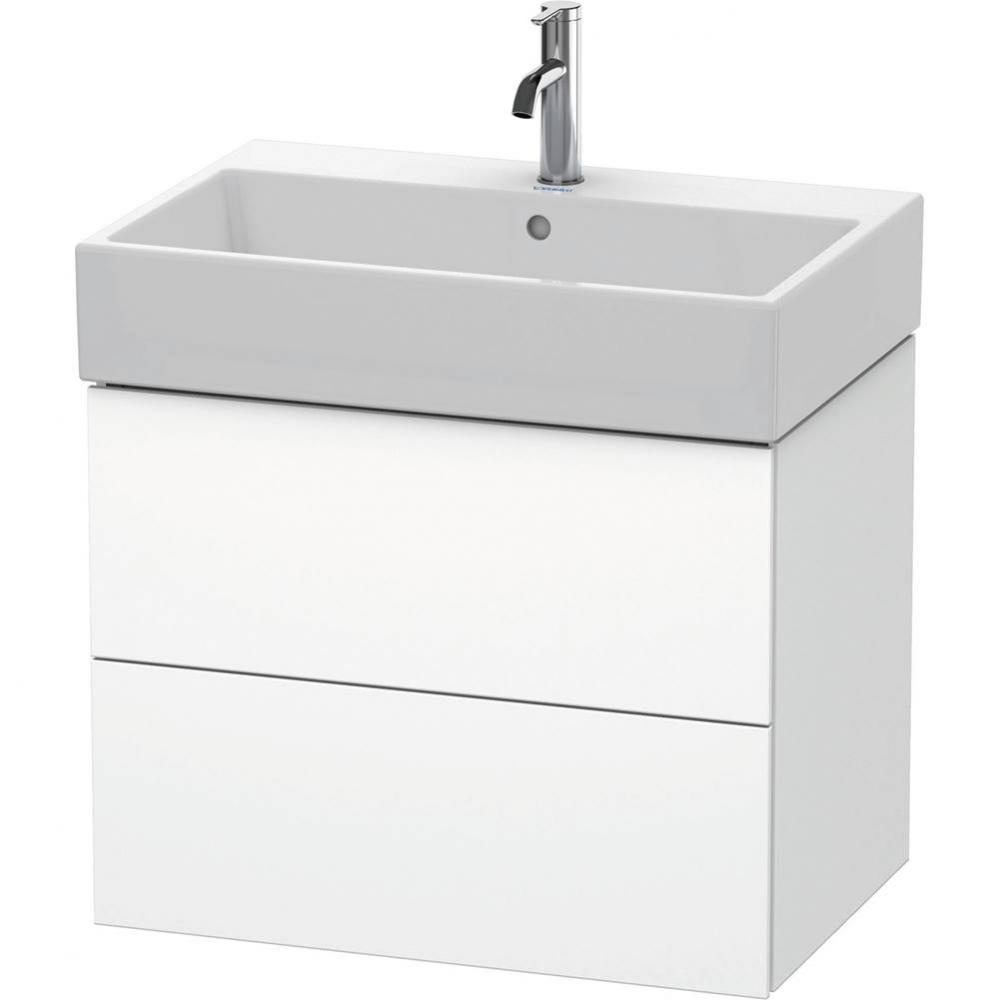 Duravit L-Cube 26 7/8'' Wall Mount Two Drawer Single Vanity Cabinet in Matte White, Sink