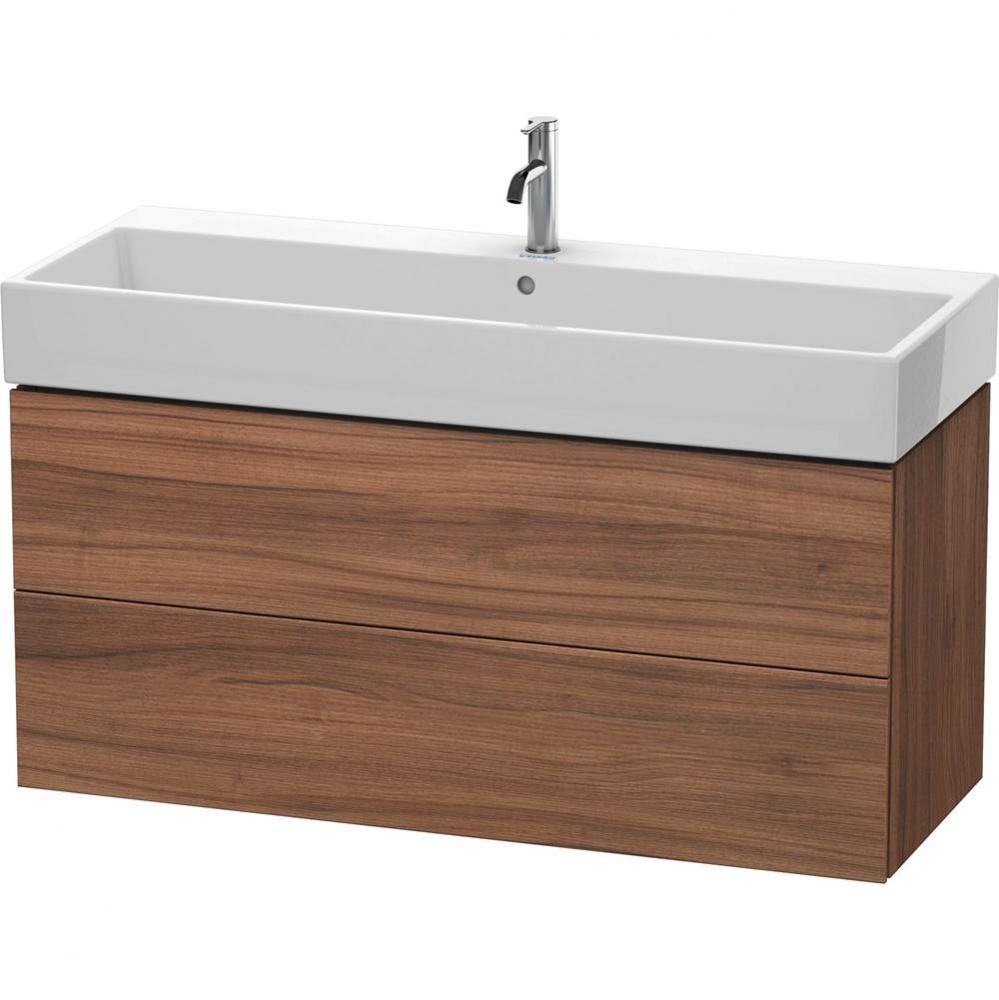 Duravit L-Cube 46 5/8'' Wall Mount Two Drawer Single Vanity Cabinet in Natural Walnut, S