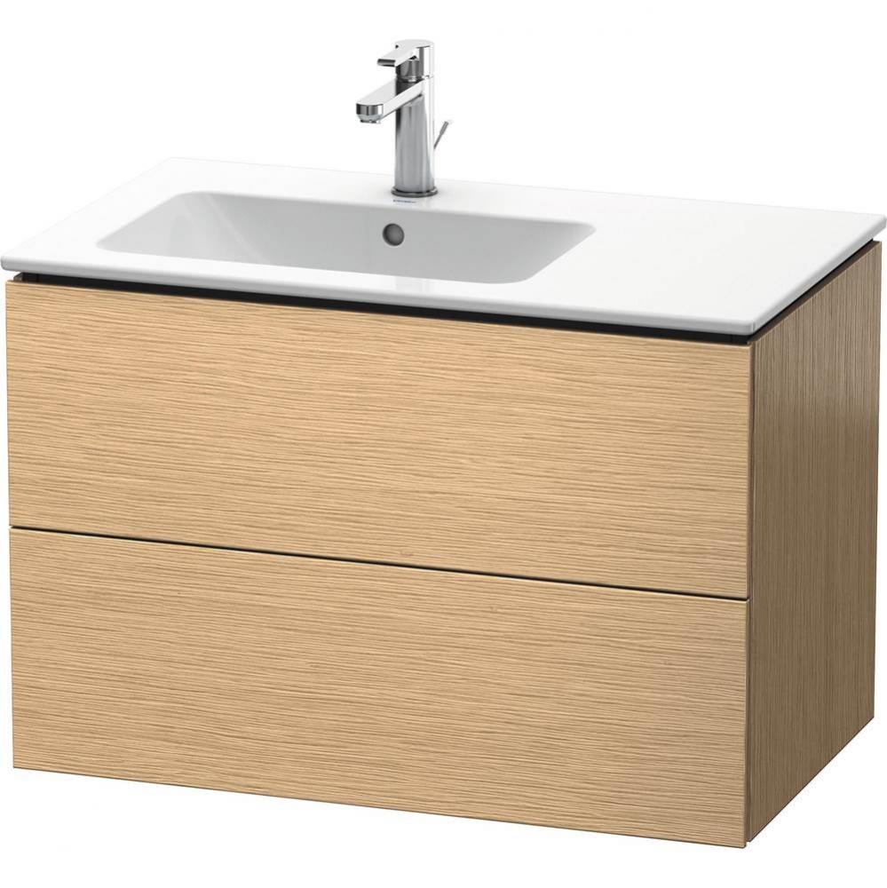 Duravit L-Cube Two Drawer Wall-Mount Vanity Unit Brushed Oak