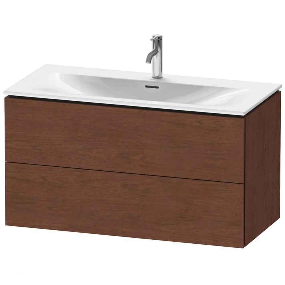 L-Cube Two Drawer Wall-Mount Vanity Unit American Walnut