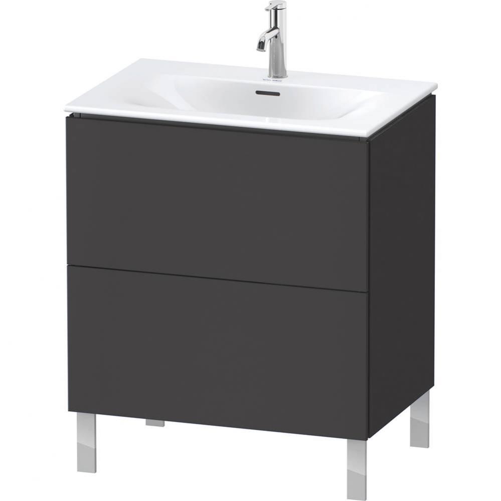 L-Cube Two Drawer Floorstanding Vanity Unit Graphite
