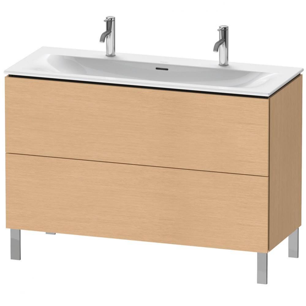 Duravit L-Cube Two Drawer Floorstanding Vanity Unit Brushed Oak
