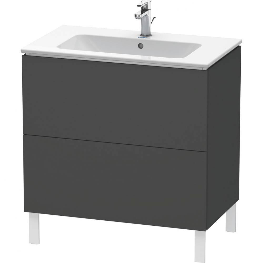 Duravit L-Cube 32 1/4'' Wall Mount Two Drawer Single Vanity Cabinet in Matte Graphite, S