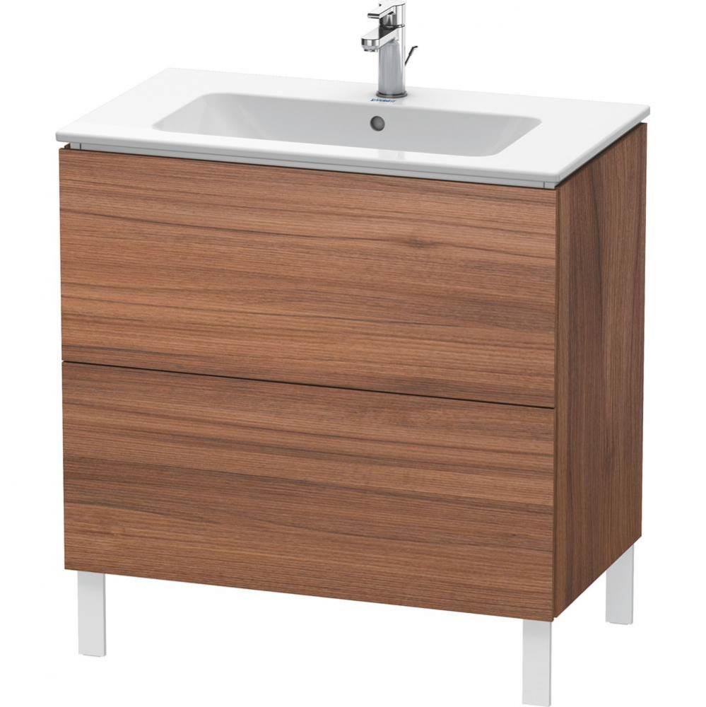 Duravit L-Cube 32 1/4'' Wall Mount Two Drawer Single Vanity Cabinet in Natural Walnut, S