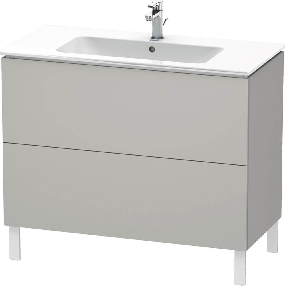Duravit L-Cube 40 1/8'' Wall Mount Two Drawer Single Vanity Cabinet in Matte Concrete Gr