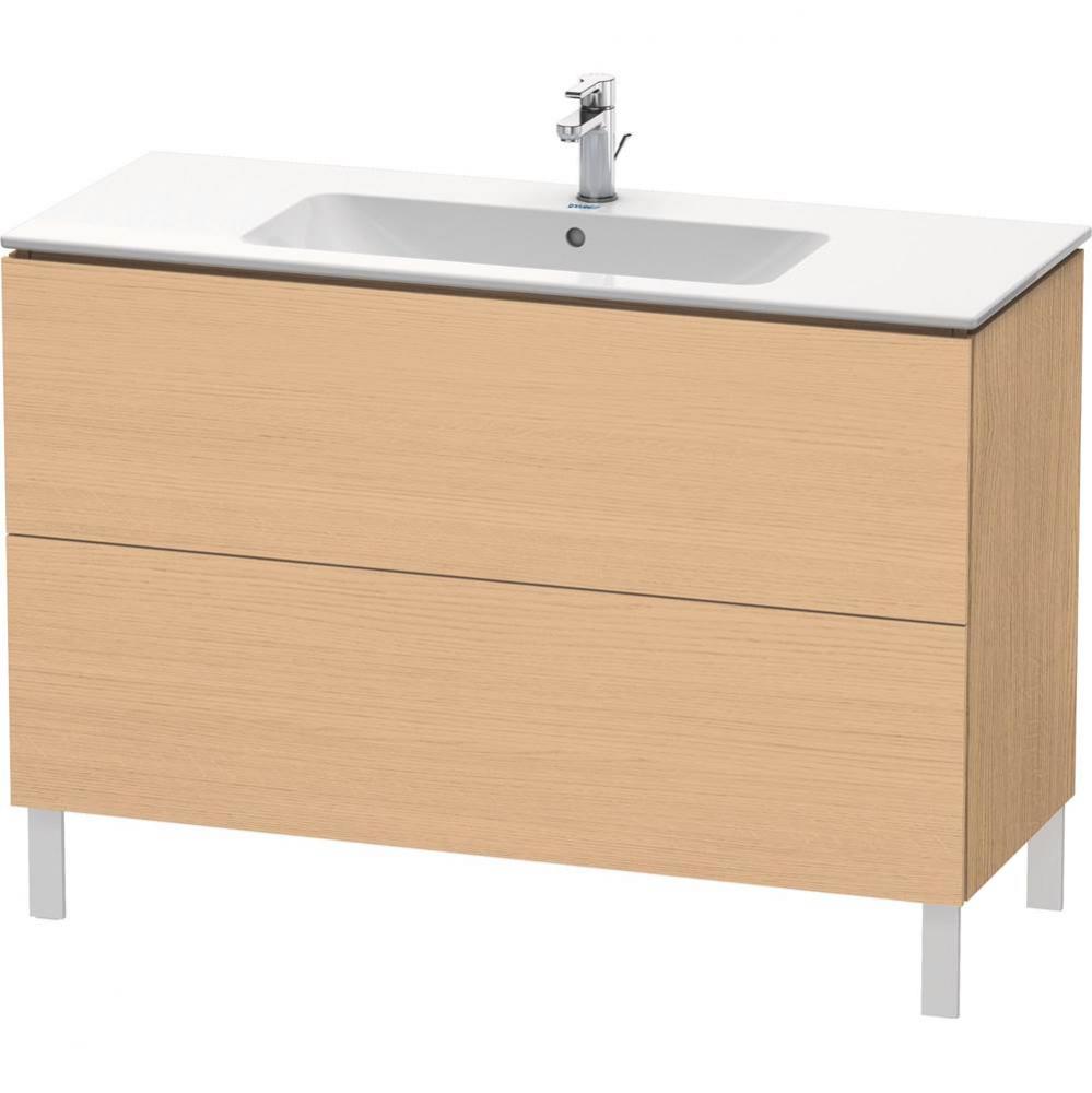 Duravit L-Cube 48'' Wall Mount Two Drawer Single Vanity Cabinet in Natural Oak, Sink Sol