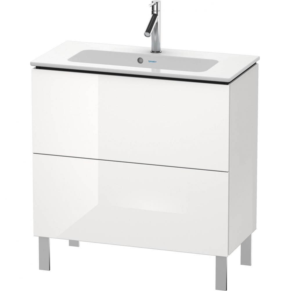 L-Cube Two Drawer Floorstanding Vanity Unit White