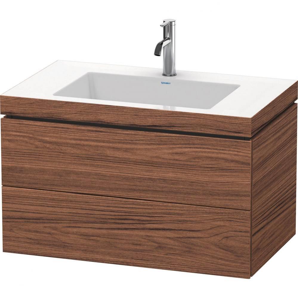 Duravit L-Cube 31 1/2'' Wall Mount Two Drawer c-bonded Single Vanity in Dark Walnut, Inc