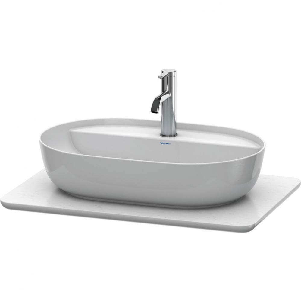Duravit Luv 27 1/8'' Quartz Vanity Top in White Structure with One Sink Cutout