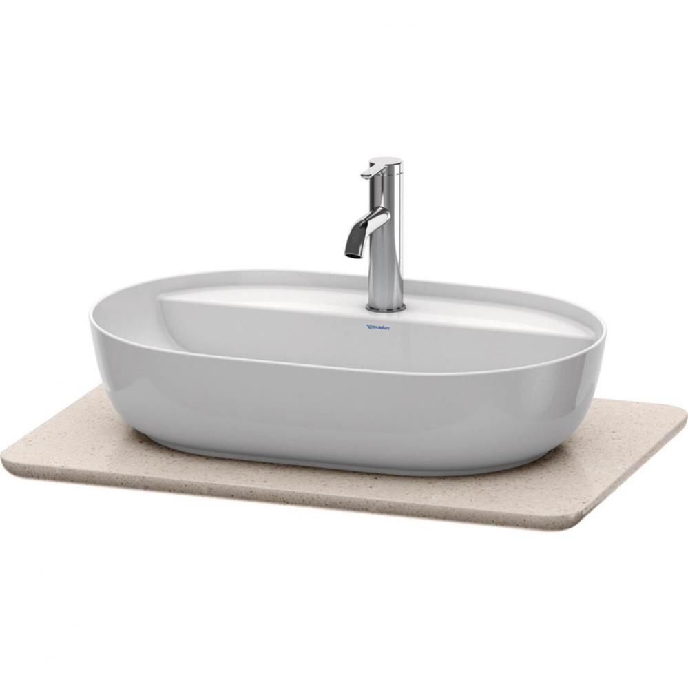 Duravit Luv 27 1/8'' Quartz Vanity Top in Sand Structure with One Sink Cutout