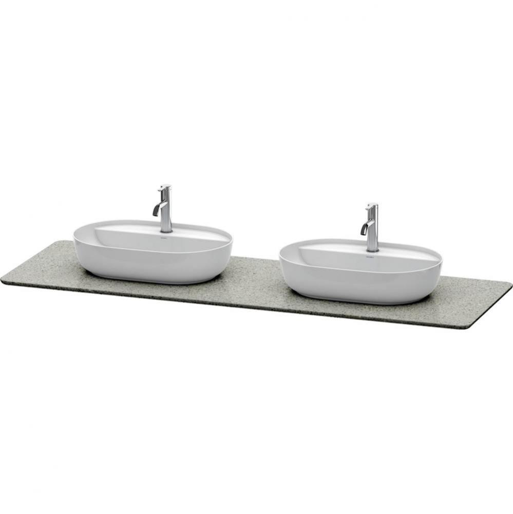 Duravit Luv 70 1/4'' Quartz Vanity Top in Gray Structure with Two Sink Cutouts