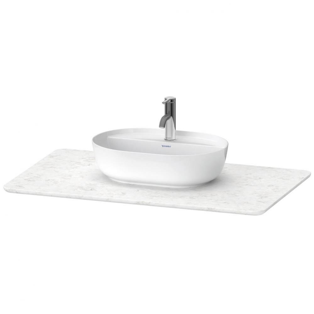 Duravit Luv 38 7/8'' Quartz Vanity Top in White Structure with One Sink Cutout