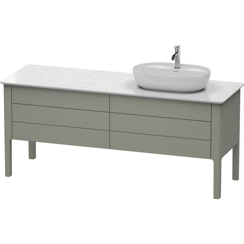 Duravit Luv 68 1/4'' Wall Mount Single Vanity Cabinet in Satin Matte Stone Gray, Sink So