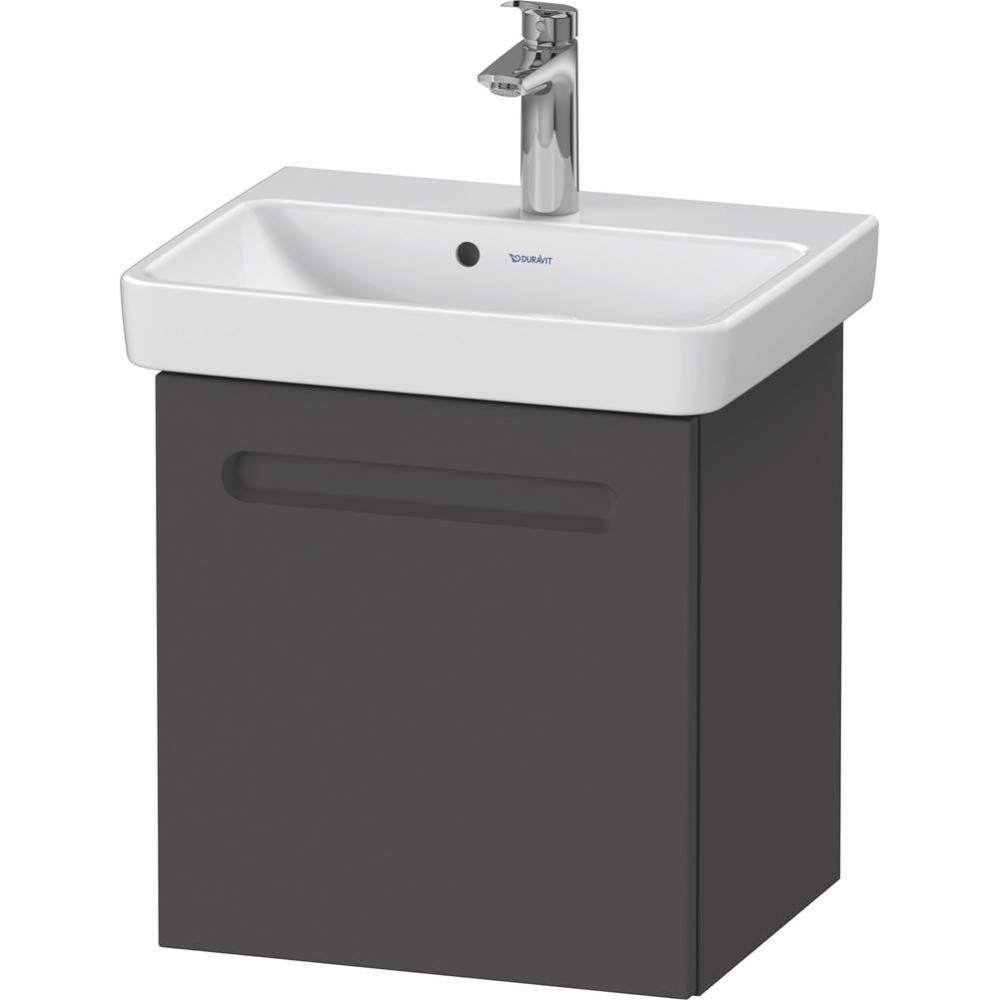 Duravit No.1 17 3/8'' Wall Mount One Door Single Vanity Cabinet in Matte Graphite, Sink