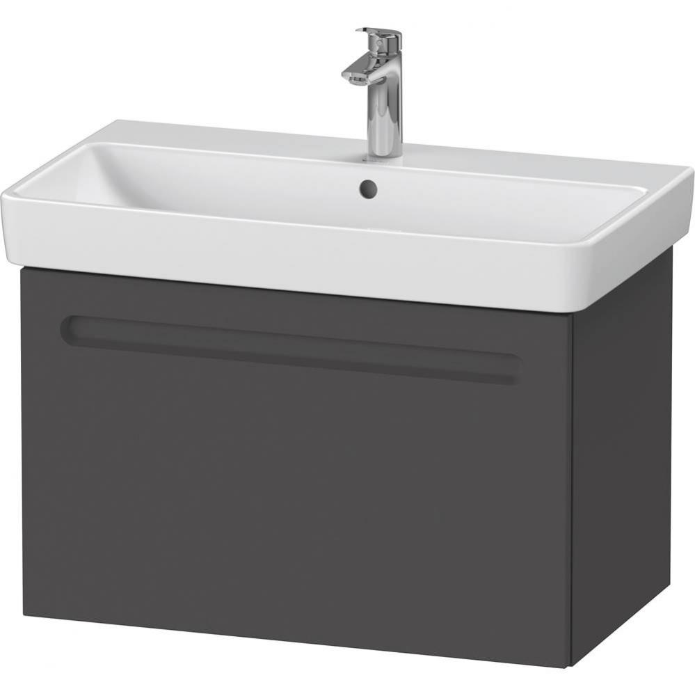 Duravit No.1 29 1/8'' Wall Mount One Drawer Single Vanity Cabinet in Matte Graphite, Sin