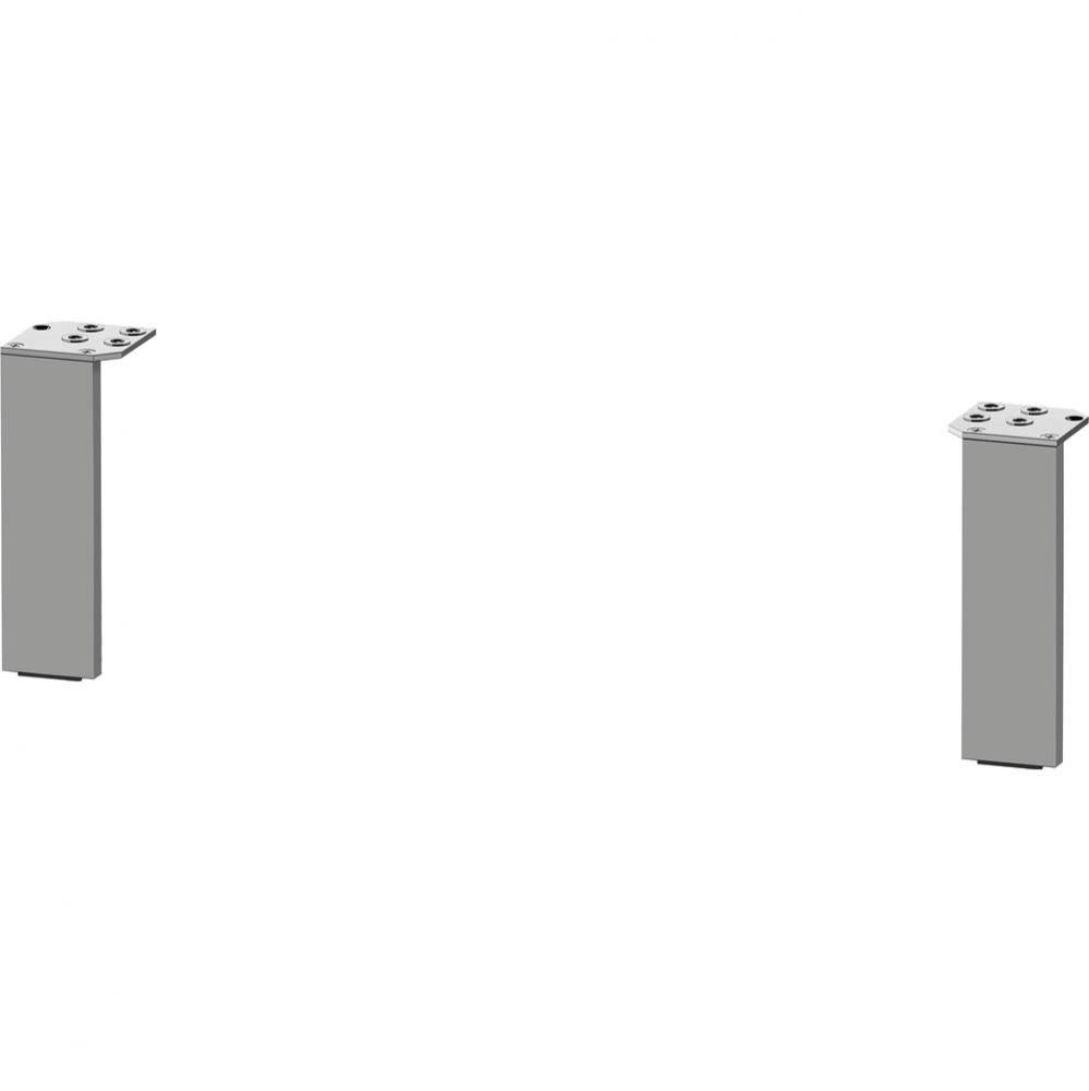 Duravit Plinth Accent Leg, 2 Pieces, Aluminum Matte 1 3/4 ''x3/8 ''x6 '&a