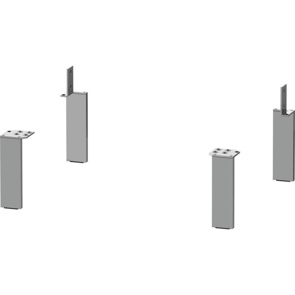 Duravit Plinth Accent Leg, 4 Pieces, Aluminum Matte 1 3/4 ''x3/8 ''x6 '&a