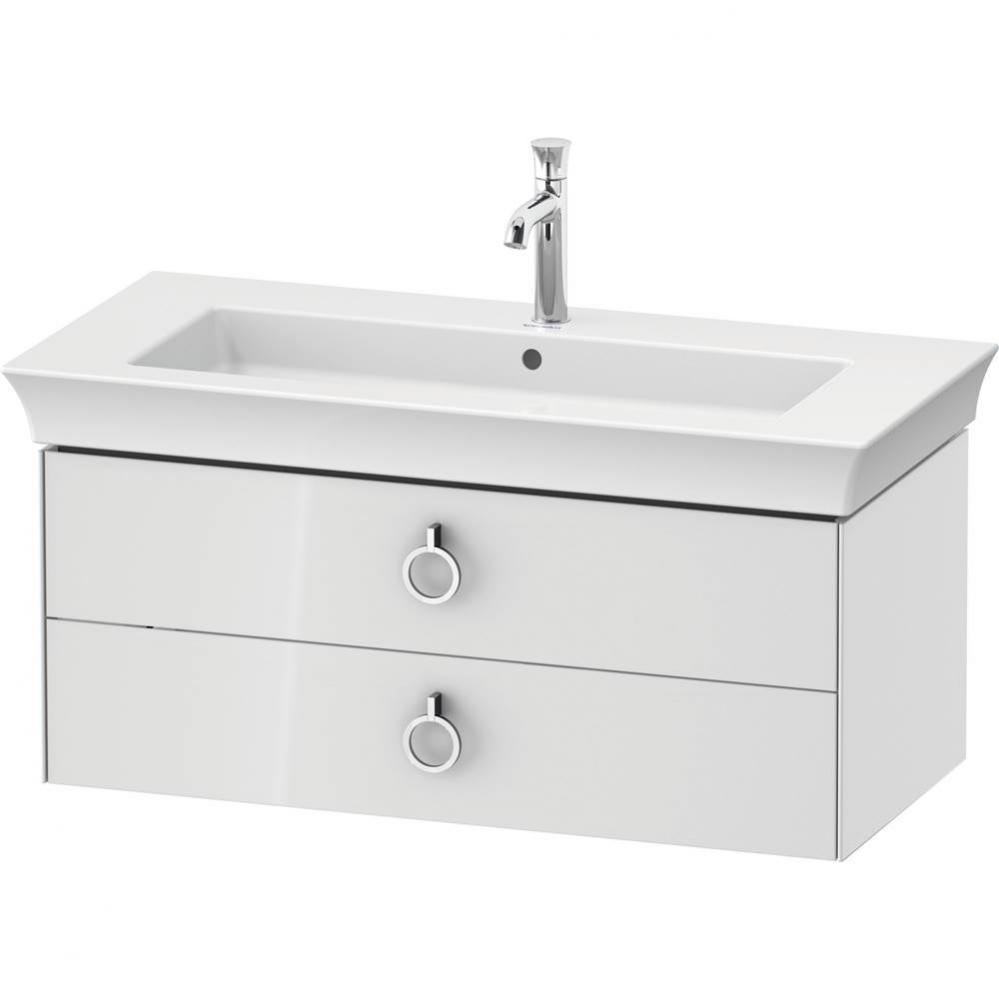 Duravit White Tulip 38 3/4'' Wall Mount Two Drawer Single Vanity Cabinet in High Gloss W