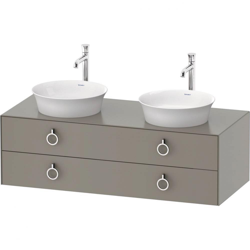 Duravit White Tulip 51 1/8'' Wall Mount Two Drawer Double Vanity Cabinet in Satin Matte