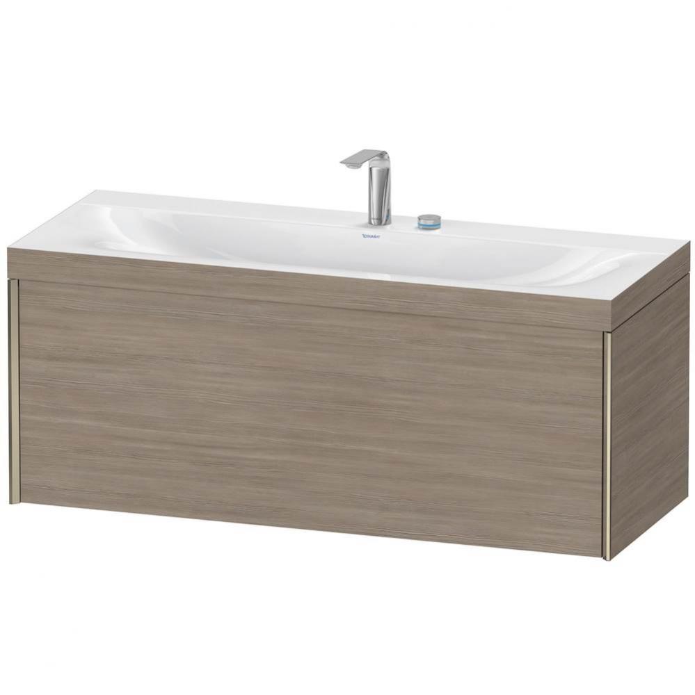 Duravit XViu One Drawer C-Bonded Wall-Mount Vanity Kit Silver Pine
