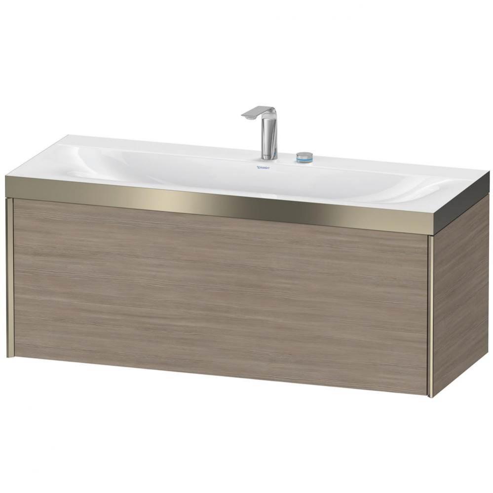 Duravit XViu One Drawer C-Bonded Wall-Mount Vanity Kit Silver Pine