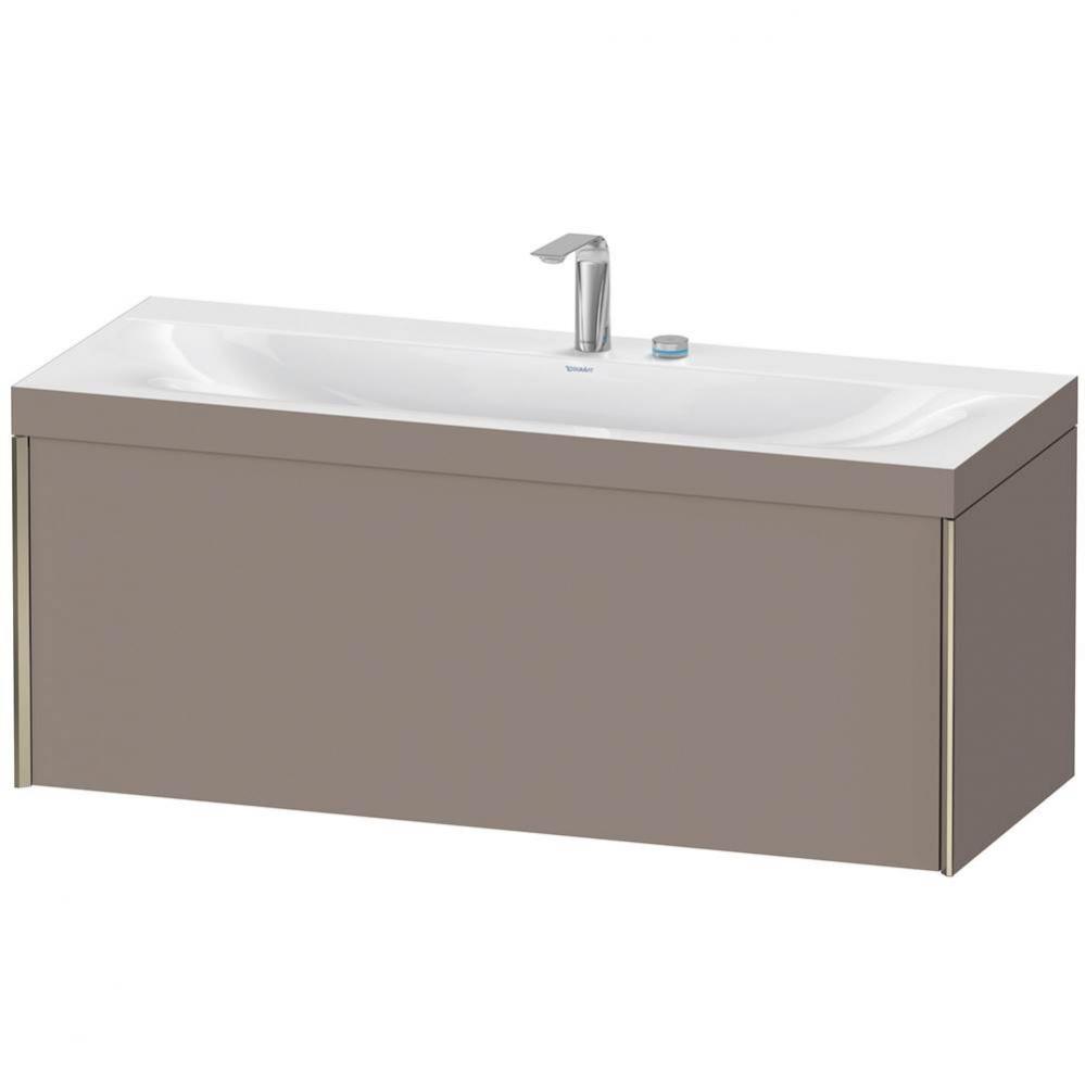 Duravit XViu One Drawer C-Bonded Wall-Mount Vanity Kit Basalt