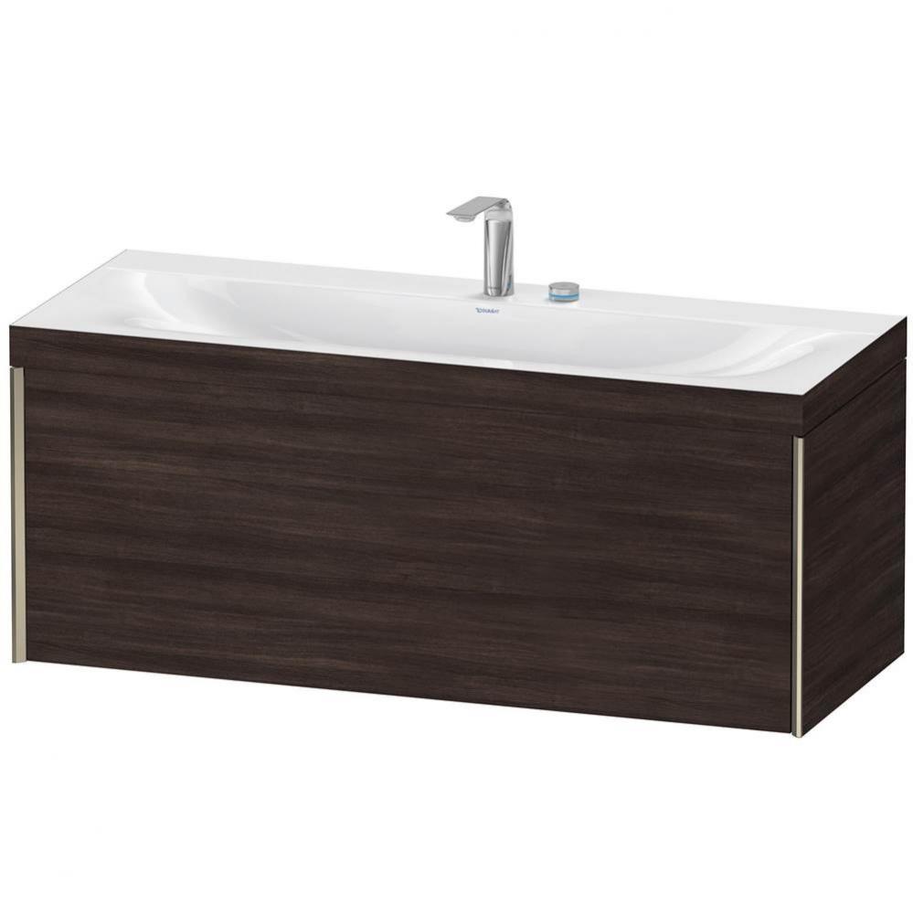 Duravit XViu One Drawer C-Bonded Wall-Mount Vanity Kit Chestnut Dark