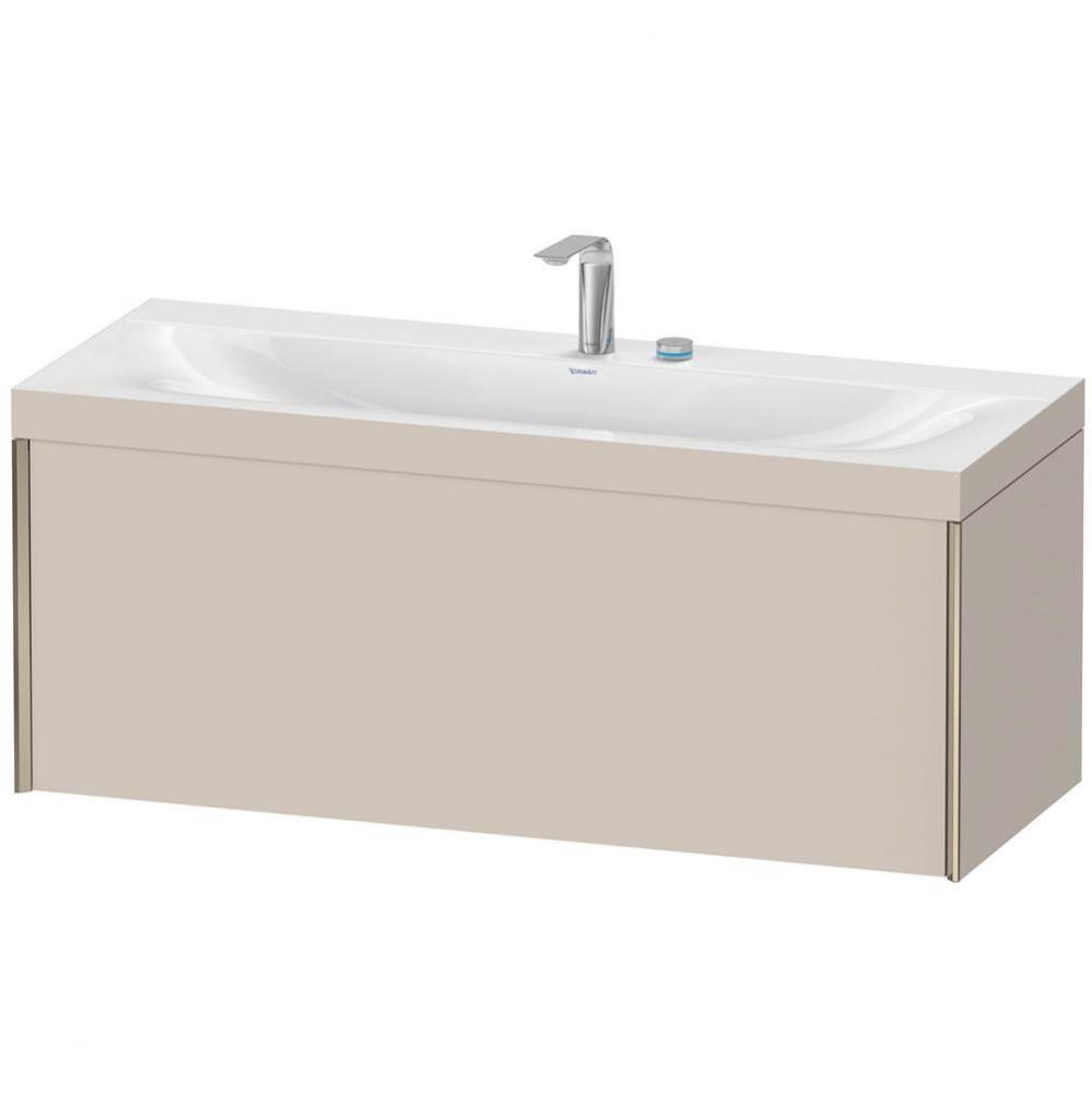 Duravit XViu One Drawer C-Bonded Wall-Mount Vanity Kit Taupe