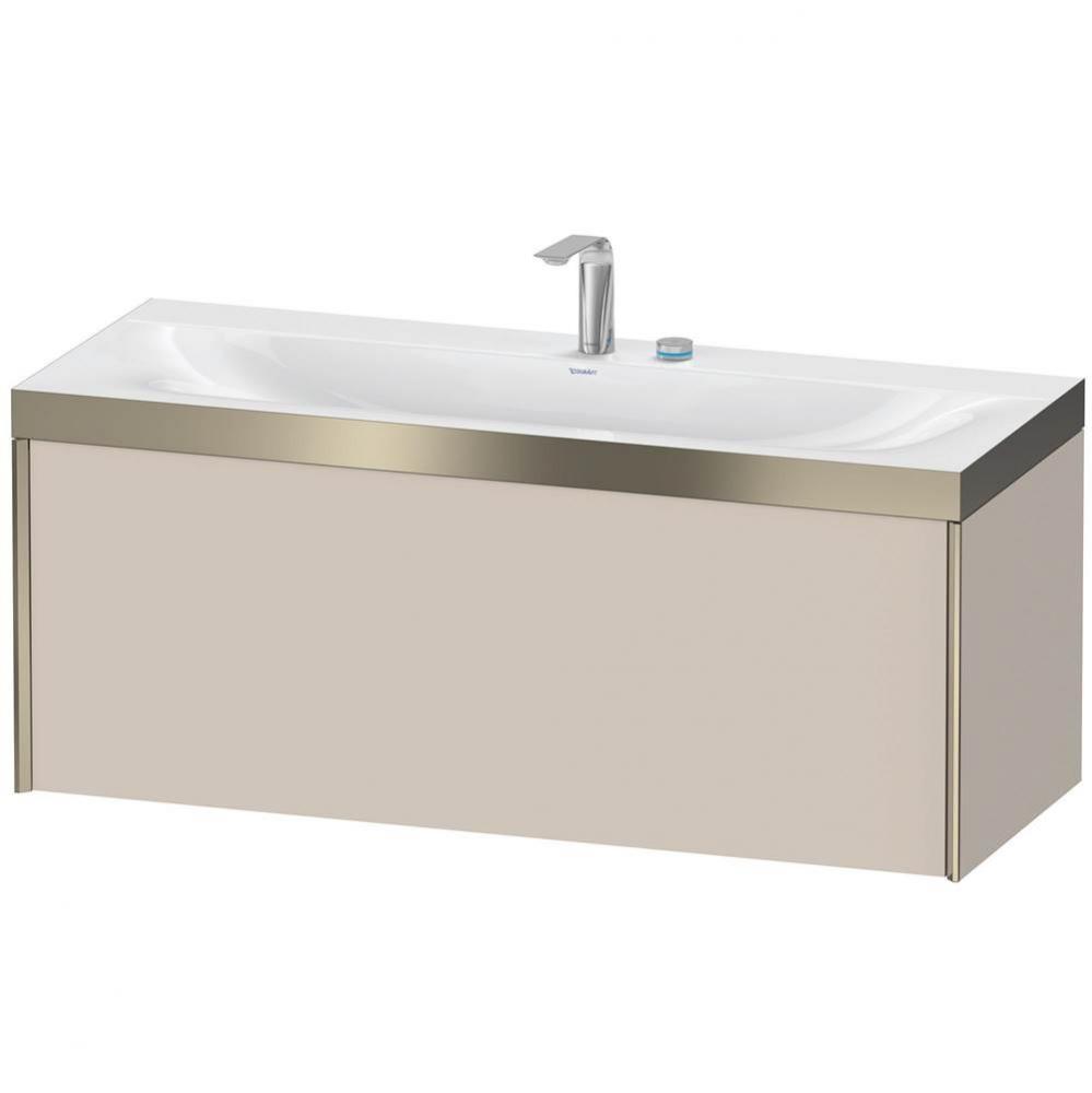 Duravit XViu One Drawer C-Bonded Wall-Mount Vanity Kit Taupe