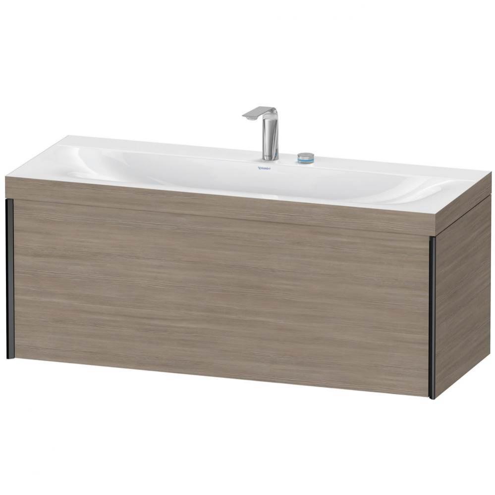 Duravit XViu One Drawer C-Bonded Wall-Mount Vanity Kit Silver Pine