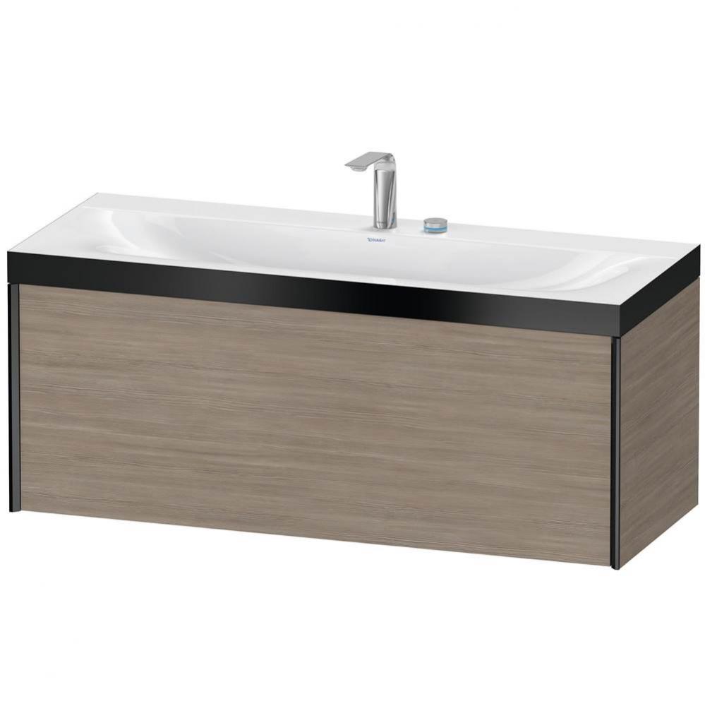 Duravit XViu One Drawer C-Bonded Wall-Mount Vanity Kit Silver Pine