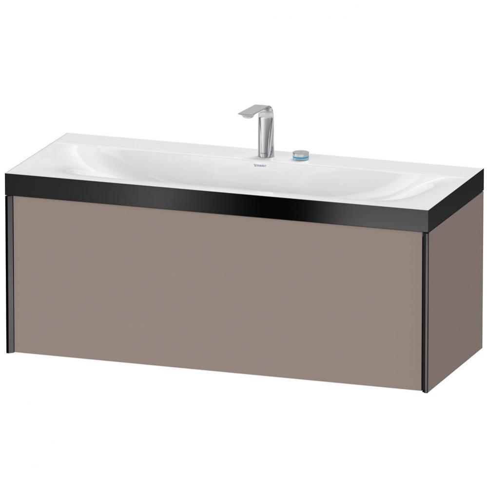 Duravit XViu One Drawer C-Bonded Wall-Mount Vanity Kit Basalt