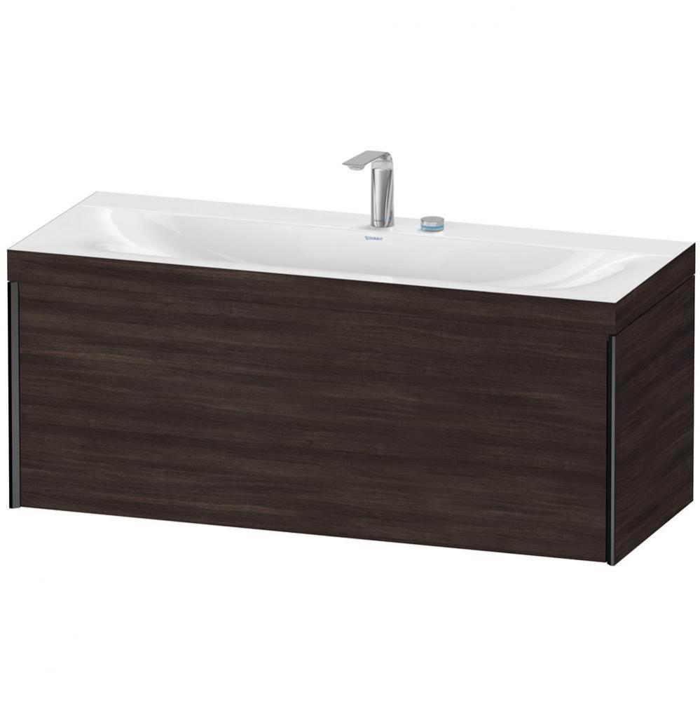 Duravit XViu One Drawer C-Bonded Wall-Mount Vanity Kit Chestnut Dark