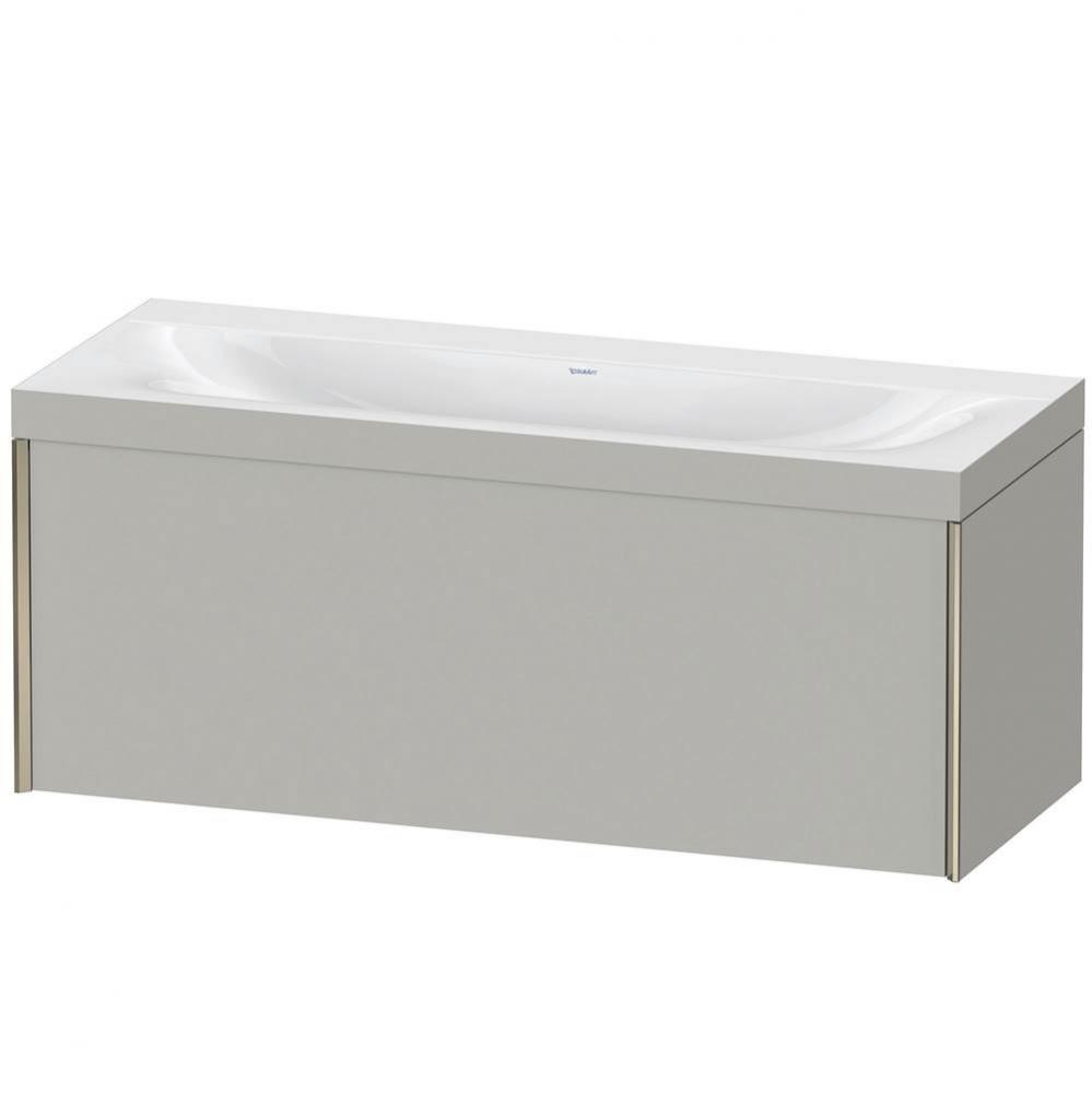 Duravit XViu One Drawer C-Bonded Wall-Mount Vanity Kit Concrete Gray