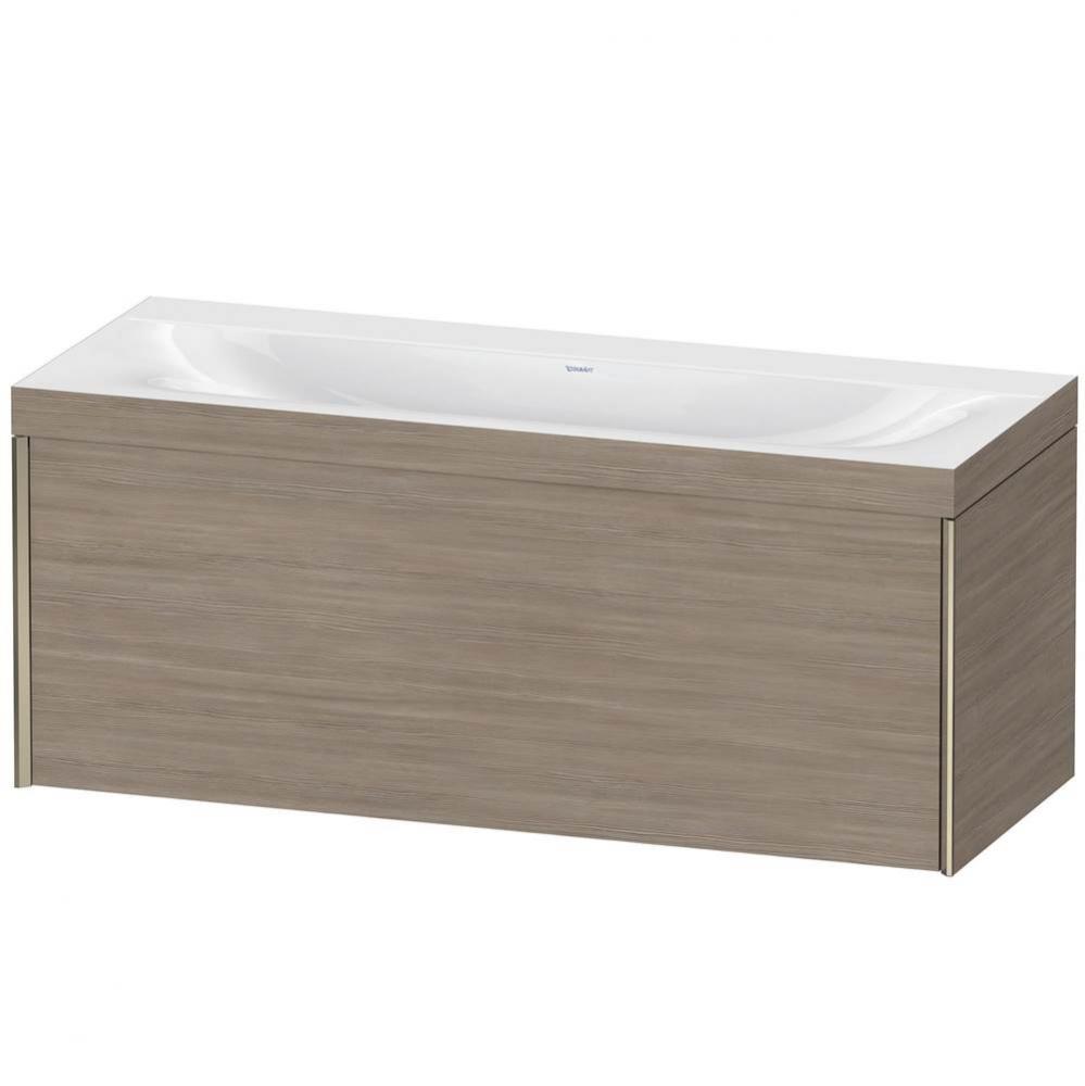 Duravit XViu One Drawer C-Bonded Wall-Mount Vanity Kit Silver Pine