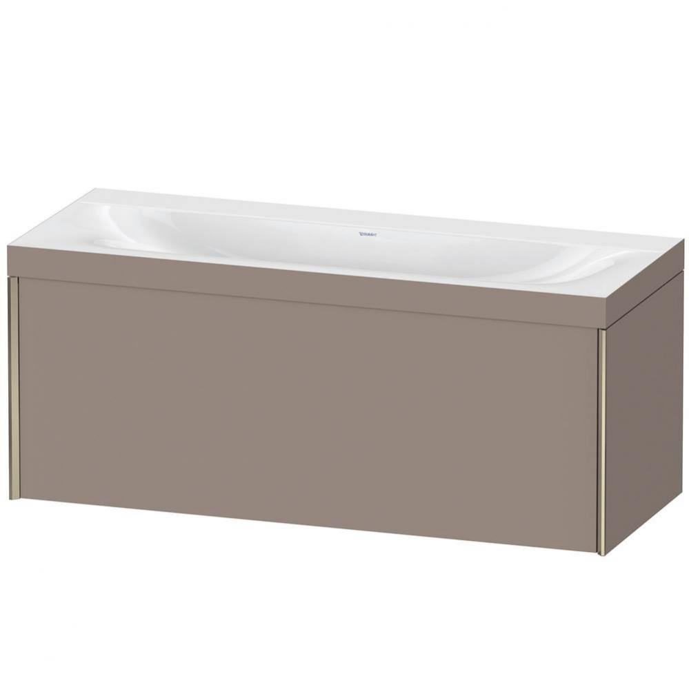 Duravit XViu One Drawer C-Bonded Wall-Mount Vanity Kit Basalt