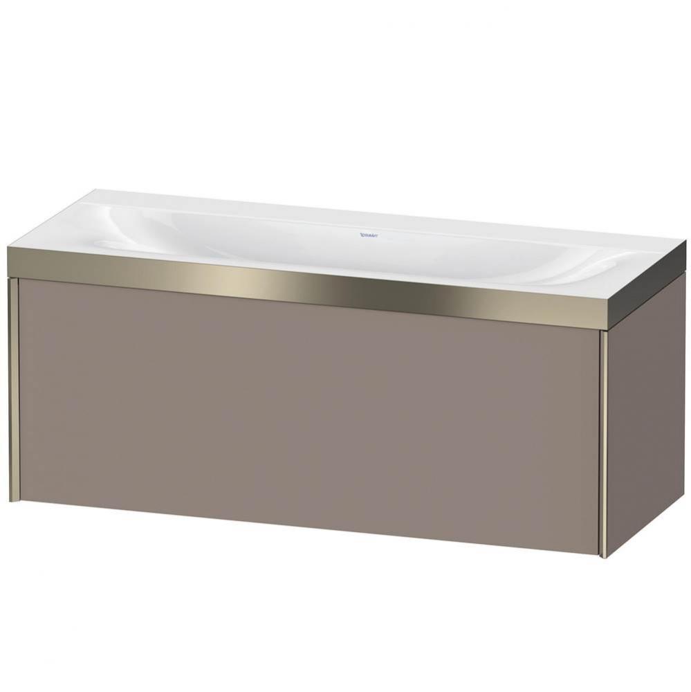 Duravit XViu One Drawer C-Bonded Wall-Mount Vanity Kit Basalt