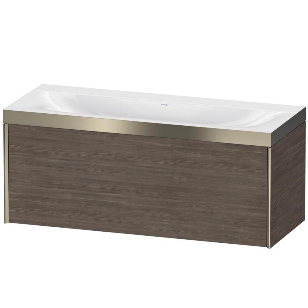 Duravit XViu One Drawer C-Bonded Wall-Mount Vanity Kit Pine Terra