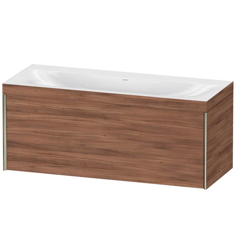 Duravit XViu One Drawer C-Bonded Wall-Mount Vanity Kit Walnut