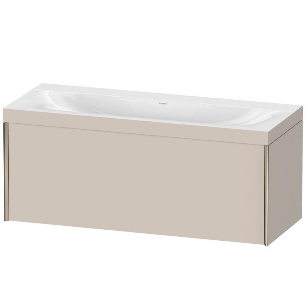 Duravit XViu One Drawer C-Bonded Wall-Mount Vanity Kit Taupe