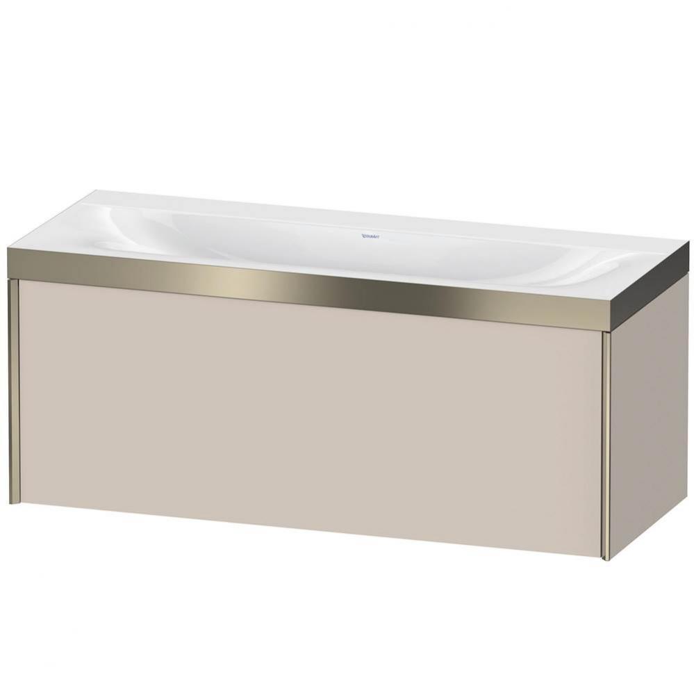 Duravit XViu One Drawer C-Bonded Wall-Mount Vanity Kit Taupe