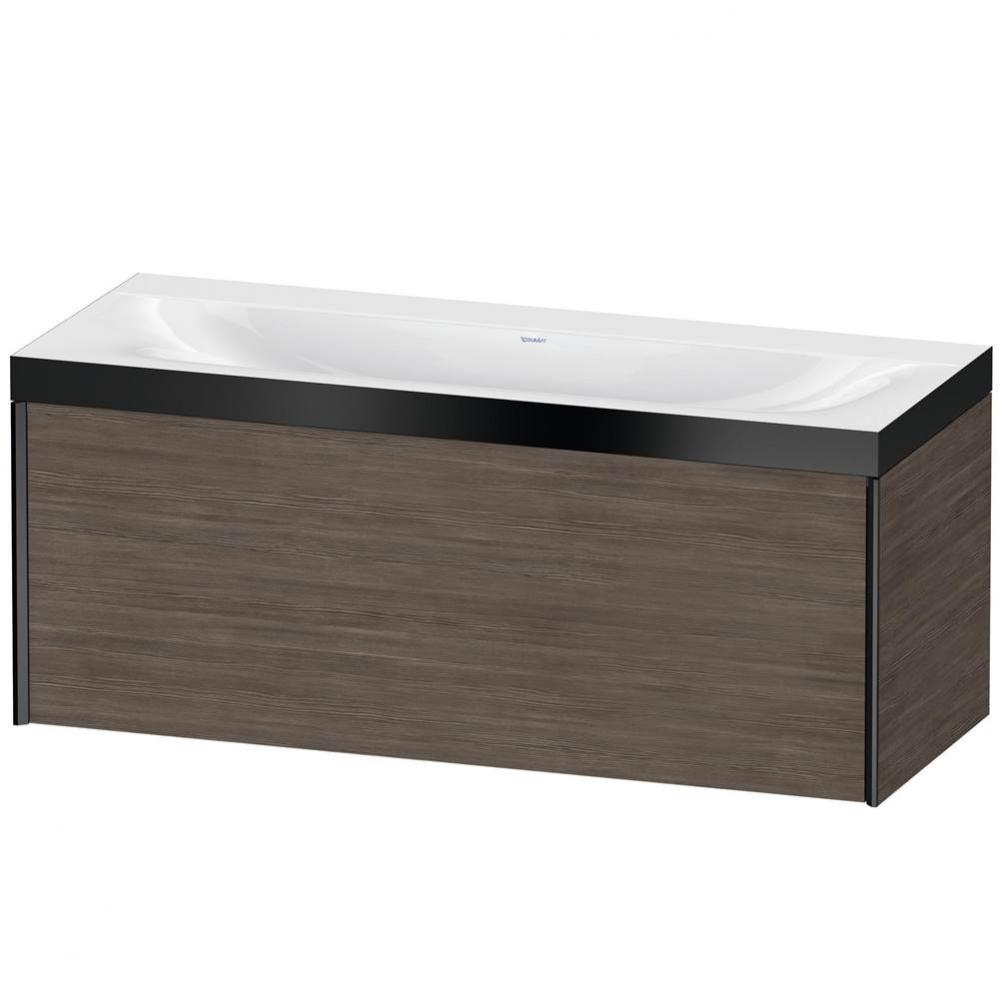 Duravit XViu One Drawer C-Bonded Wall-Mount Vanity Kit Pine Terra