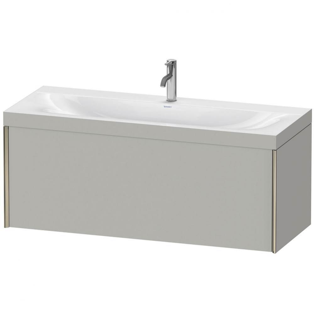 Duravit XViu One Drawer C-Bonded Wall-Mount Vanity Kit Concrete Gray
