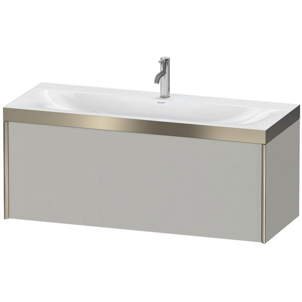Duravit XViu One Drawer C-Bonded Wall-Mount Vanity Kit Concrete Gray