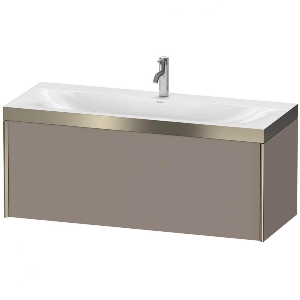 Duravit XViu One Drawer C-Bonded Wall-Mount Vanity Kit Basalt