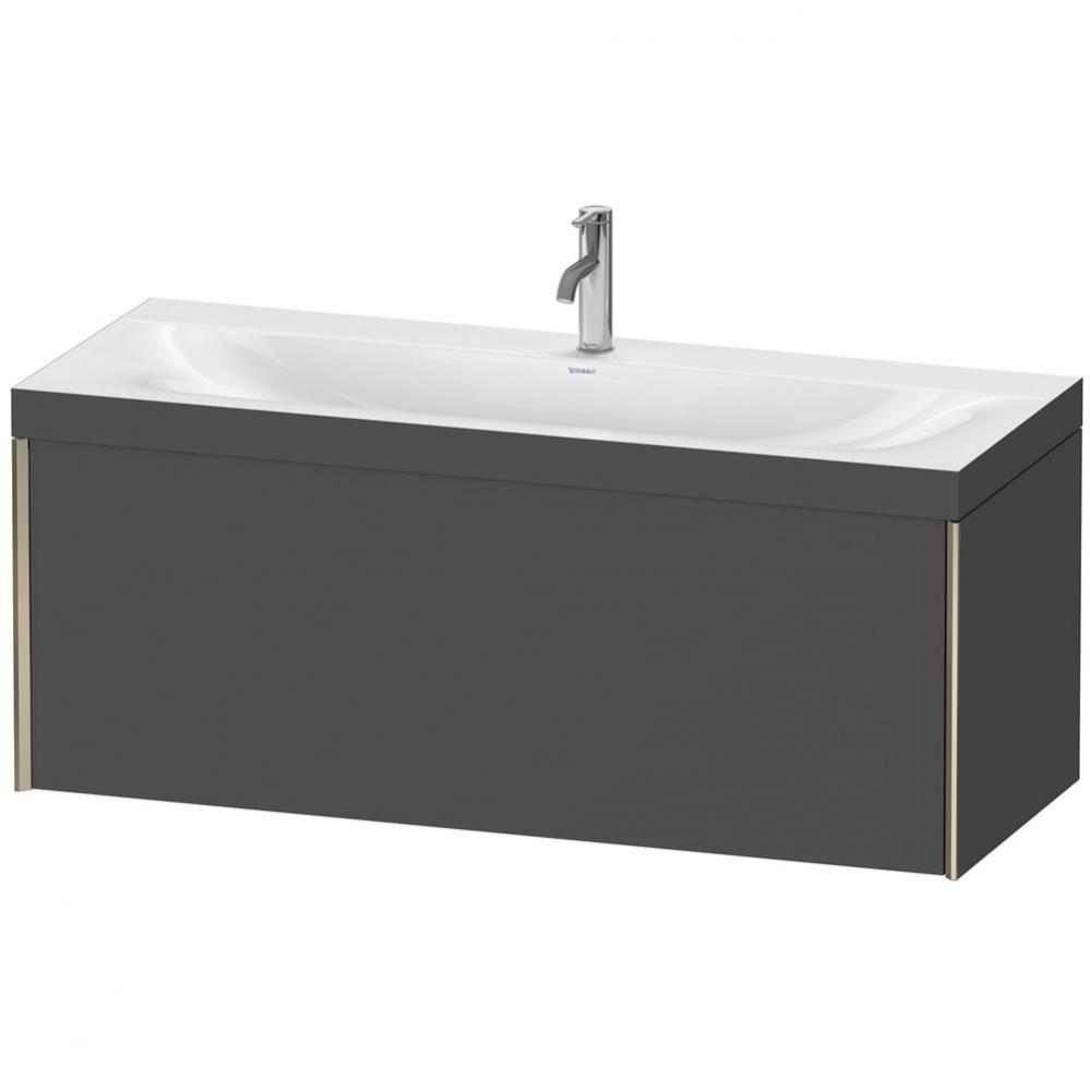 Duravit XViu One Drawer C-Bonded Wall-Mount Vanity Kit Graphite