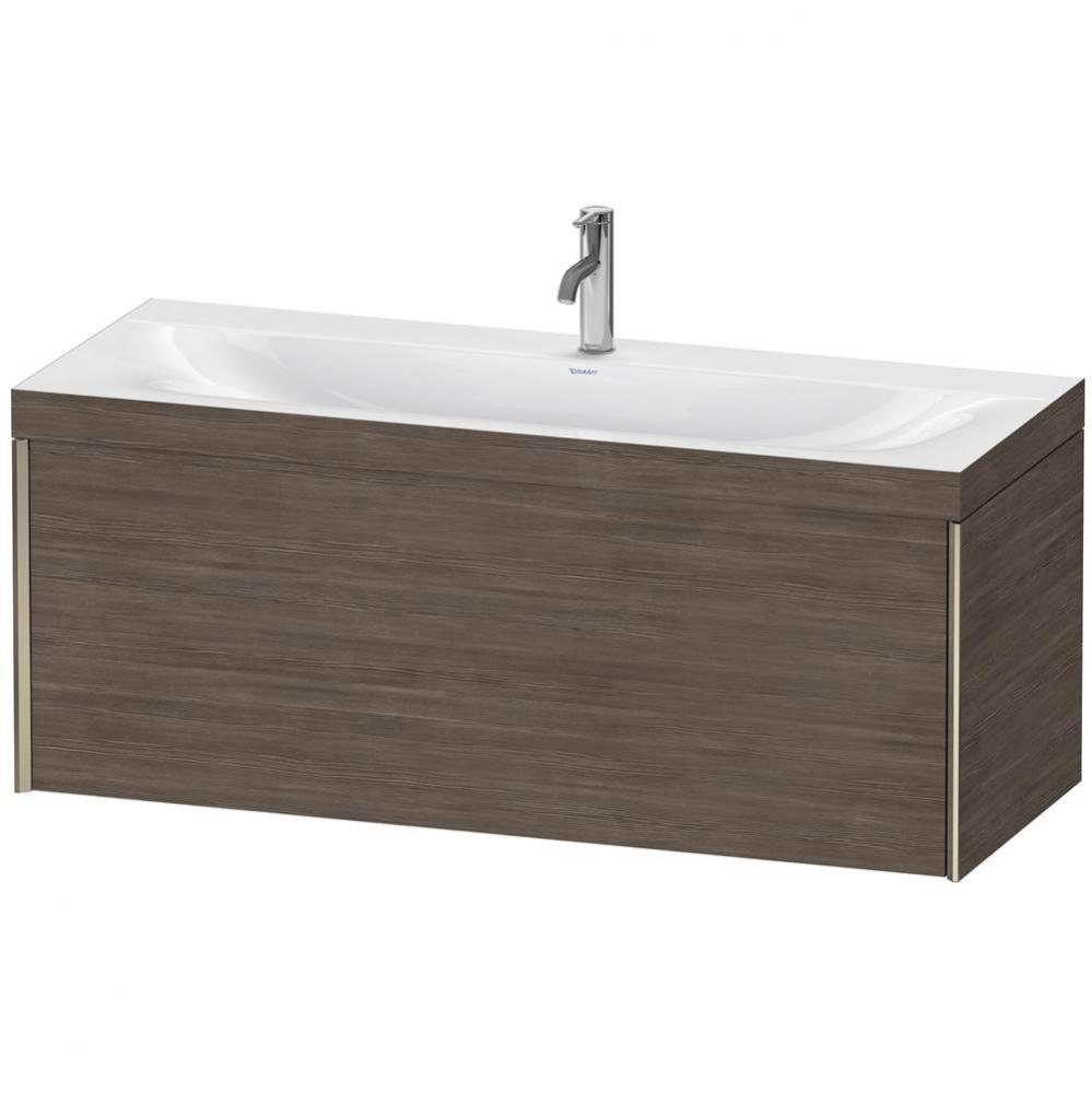 Duravit XViu One Drawer C-Bonded Wall-Mount Vanity Kit Pine Terra