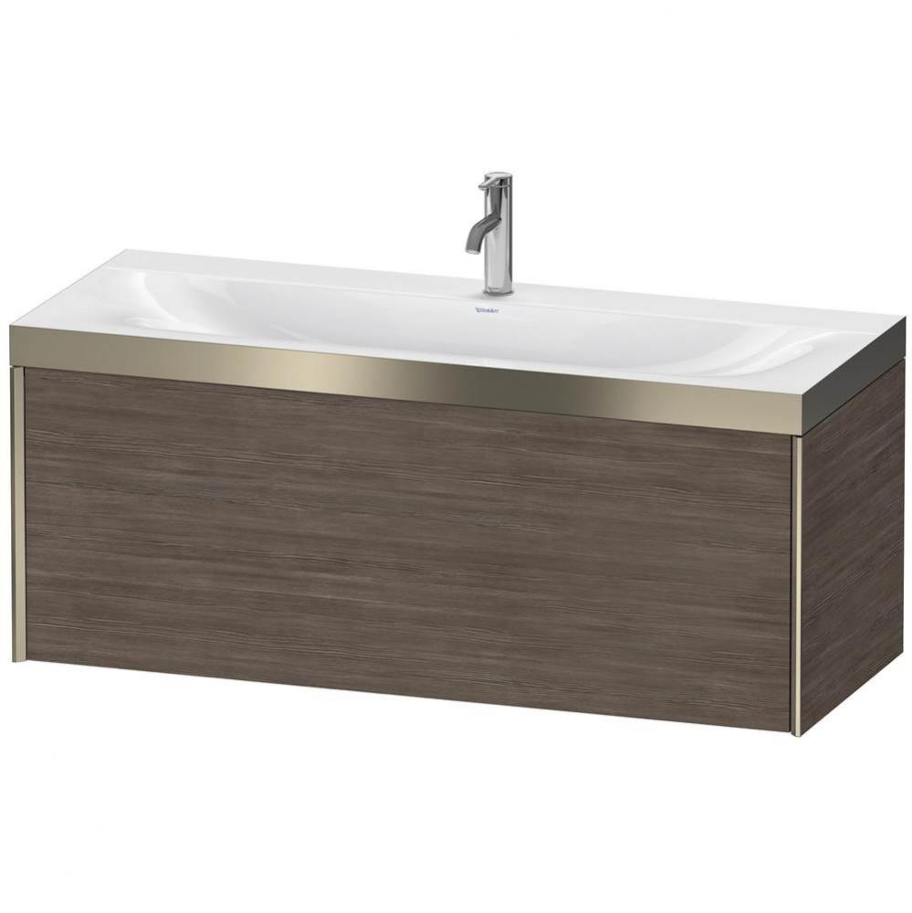 Duravit XViu One Drawer C-Bonded Wall-Mount Vanity Kit Pine Terra